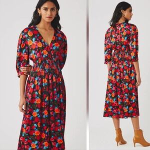 Ghost London Floral Eden Dress Multicolor Midi